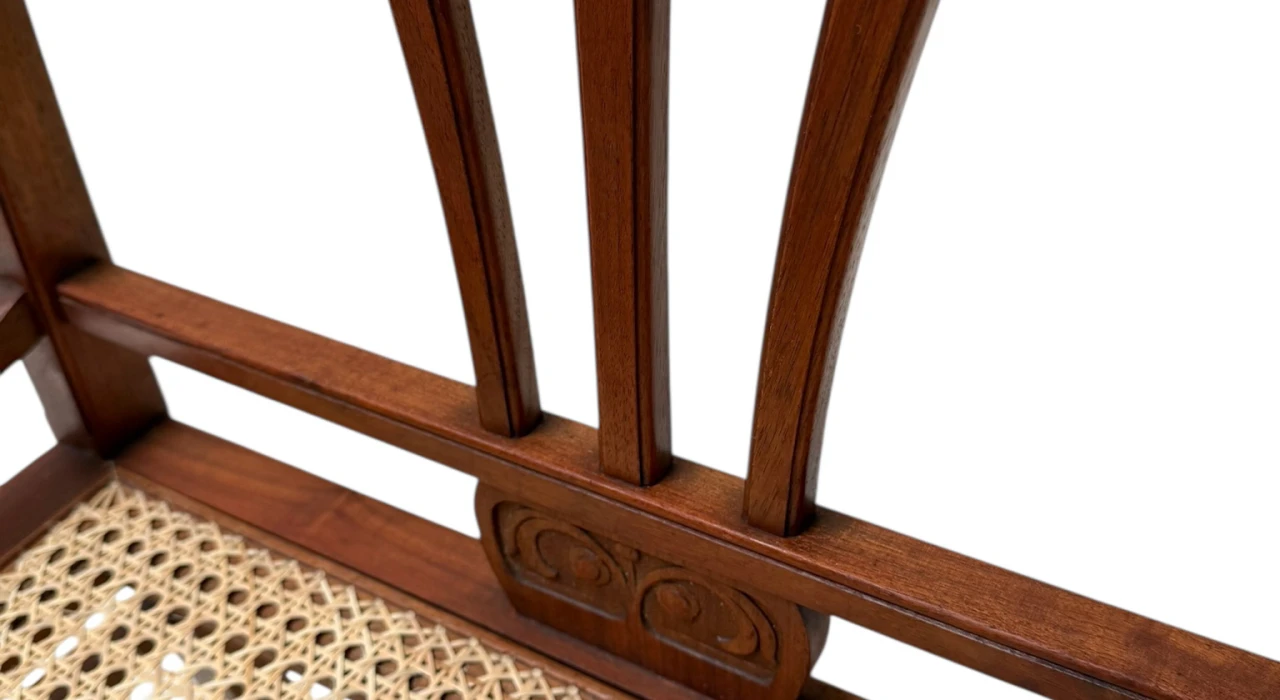 Art Nouveau Armchair with Wicker Seat by H.P. Mutters & Zoon, 1900s